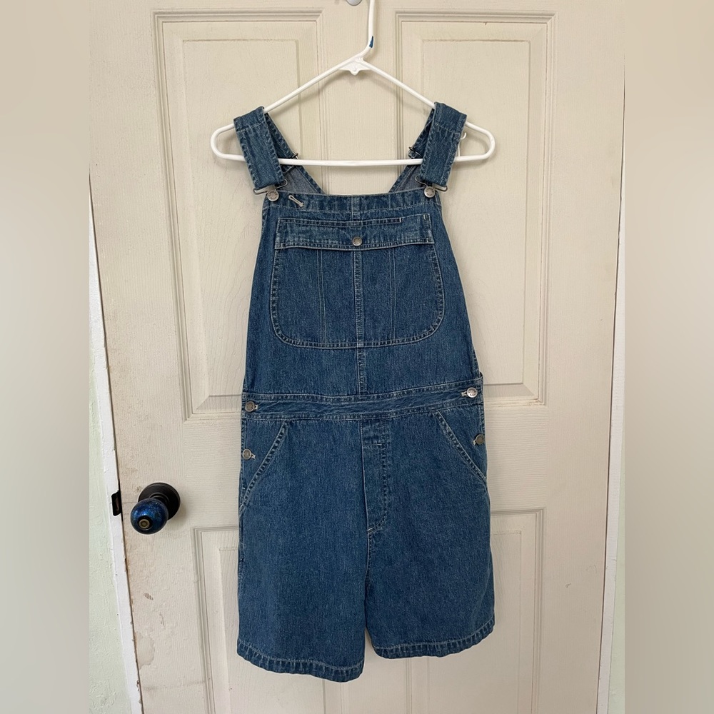 Vintage Lee Riveted Denim Overalls Carpenter Retro Bibs Size MP Y2K